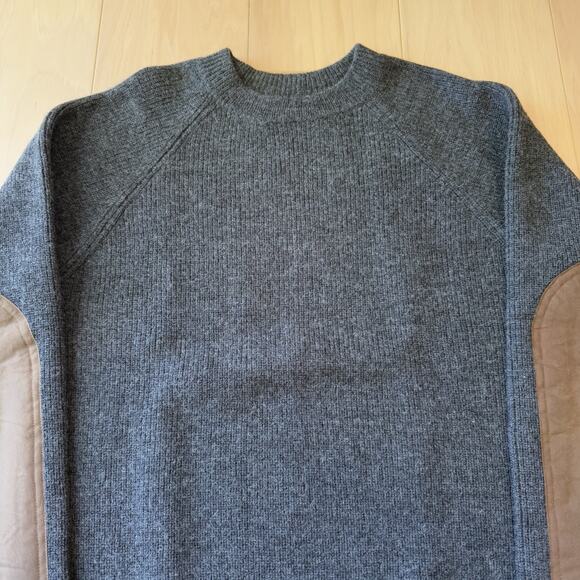 Best Made CO Sweater Medium Gray Wool Pullover Elbow Pads Minimalist New York - Picture 3 of 9